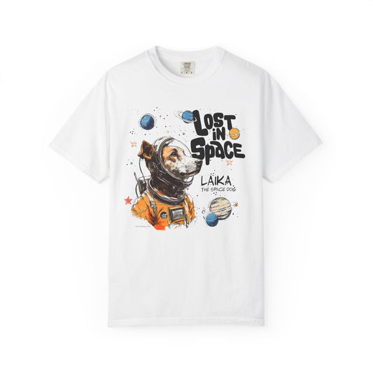 Laika Lost in Space T-shirt - Unisex Garment-Dyed