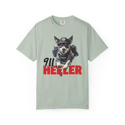 Heeler 911 Unisex T-shirt - Police Dog Design