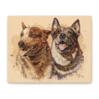 Two Heelers Print Matte Canvas Wall Art — Stretched 1.25"