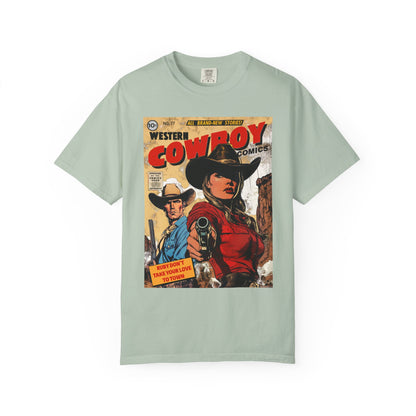 Western Comic Book T-Shirt - Ruby Don't Take Your Love to Town