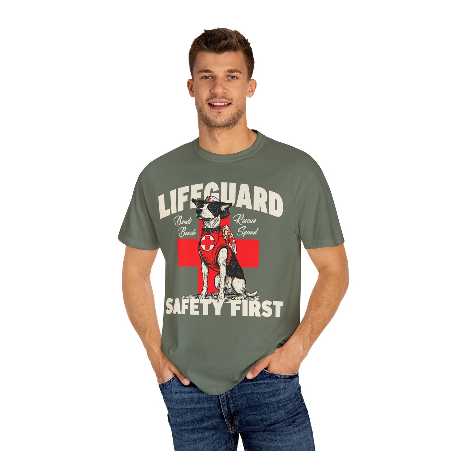 Lifeguard Dog Bondi Beach Garment-Dyed T-Shirt