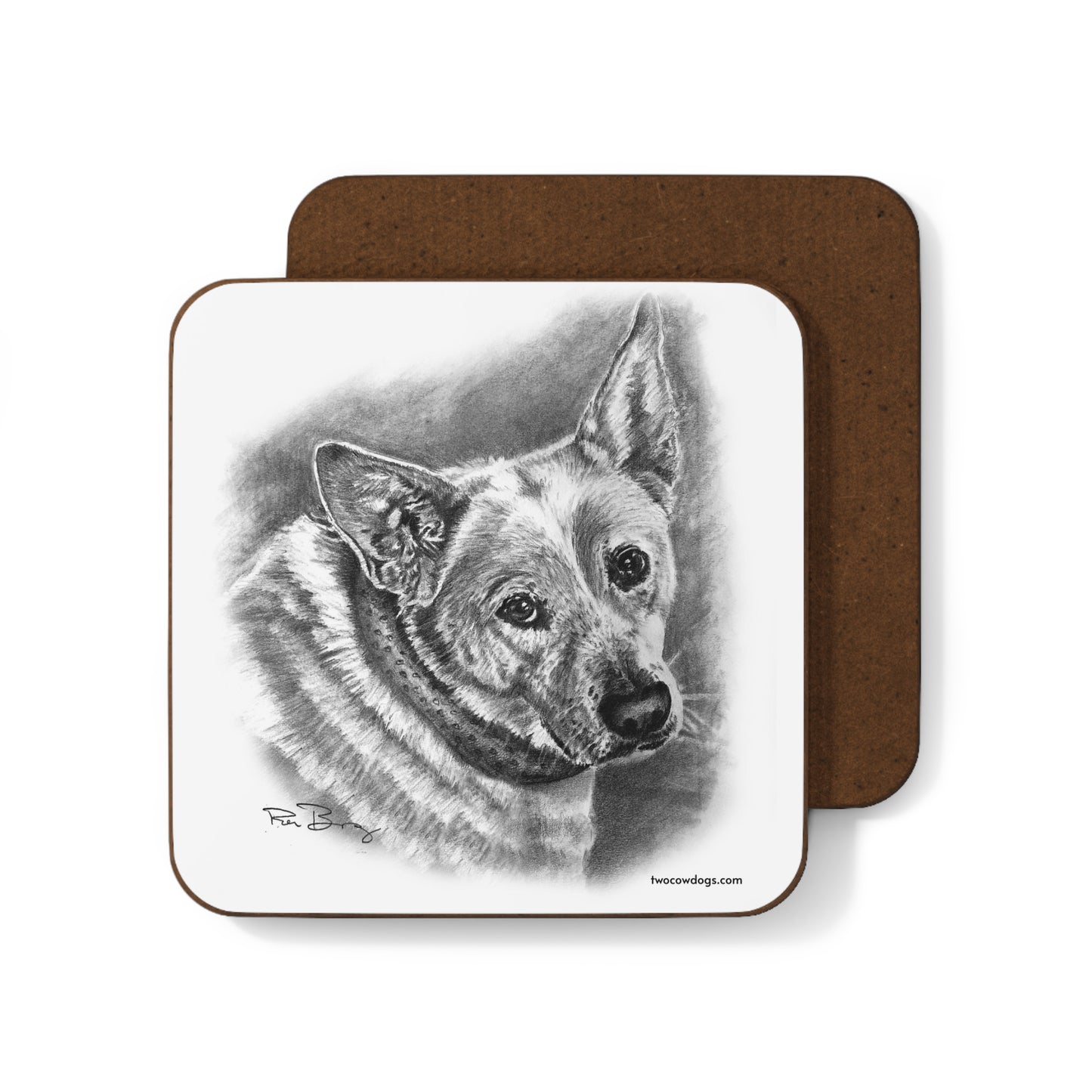 Heeler Hardboard Back Coaster