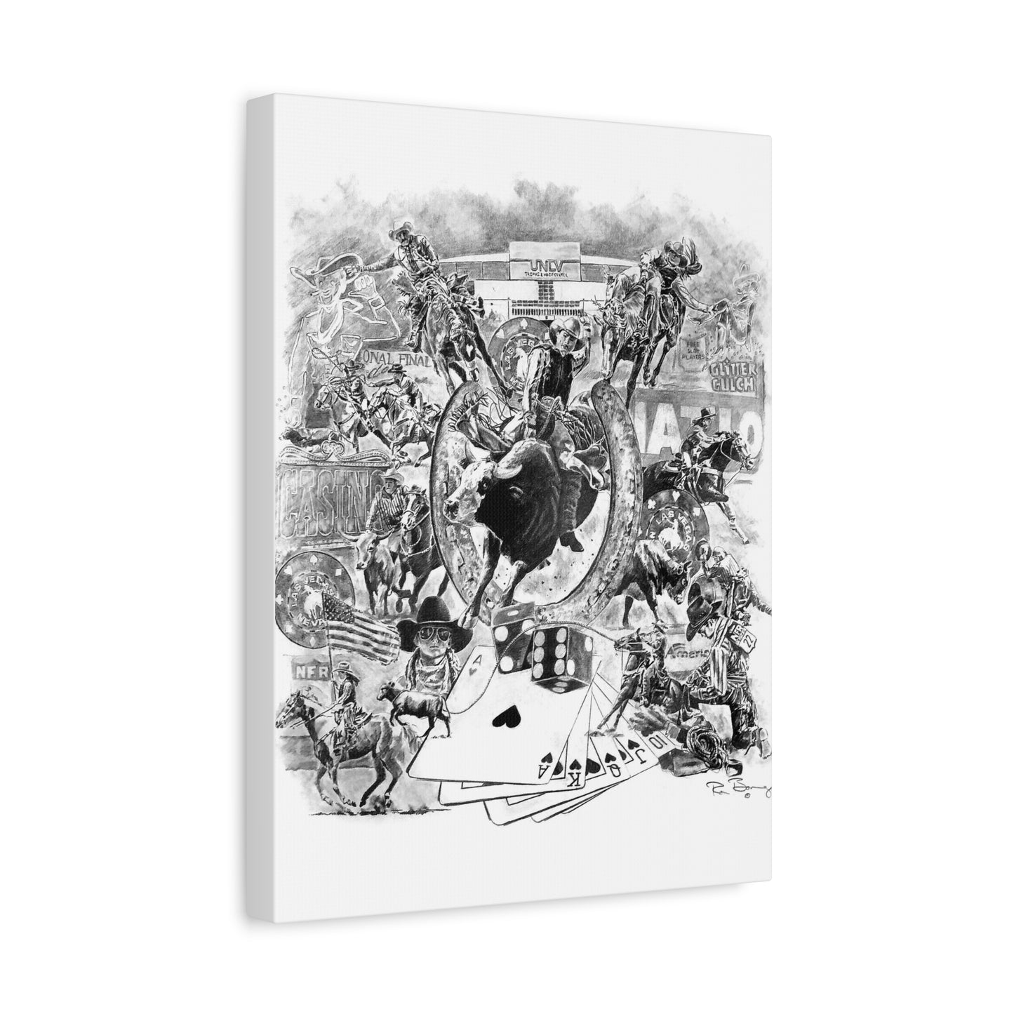 NFR National Finals Rodeo, Vegas Rodeo, Stretched Canvas