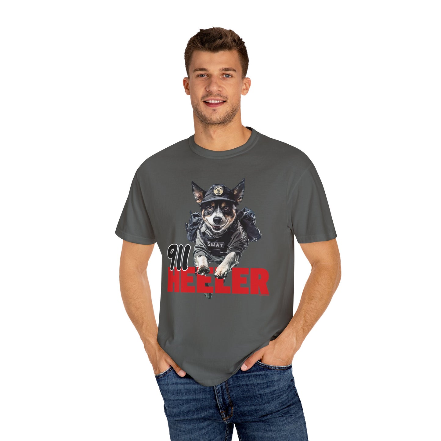 Heeler 911 Unisex T-shirt - Police Dog Design
