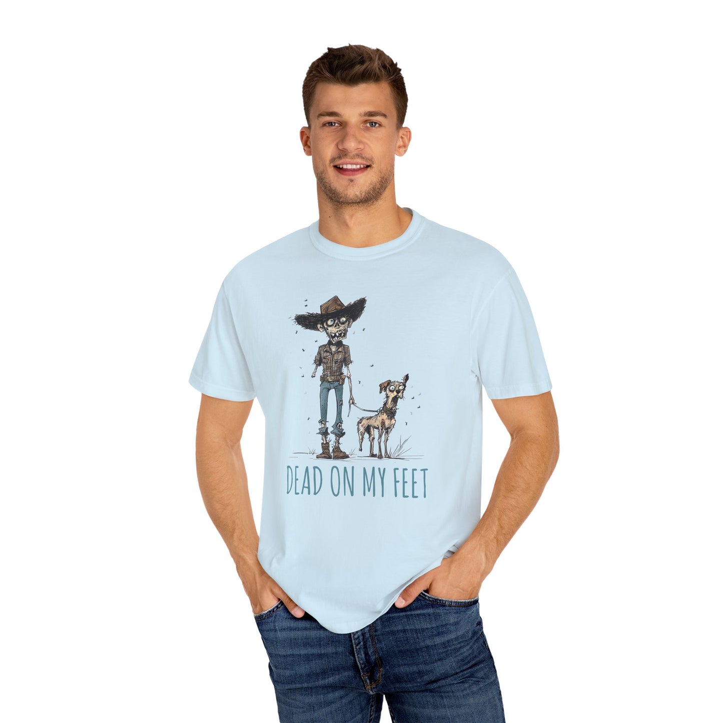 Dead on My Feet – Zombie Cowboy & Cowdog Tee