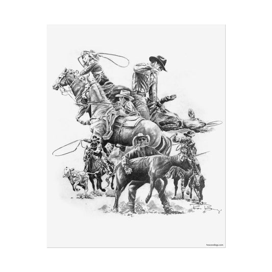 Roping Collage, Custom Print