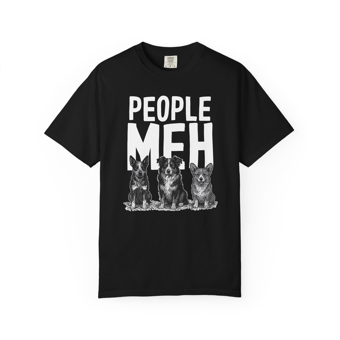 People? Meh T-shirt | Cowdog Illustration, Dog Lover Tee