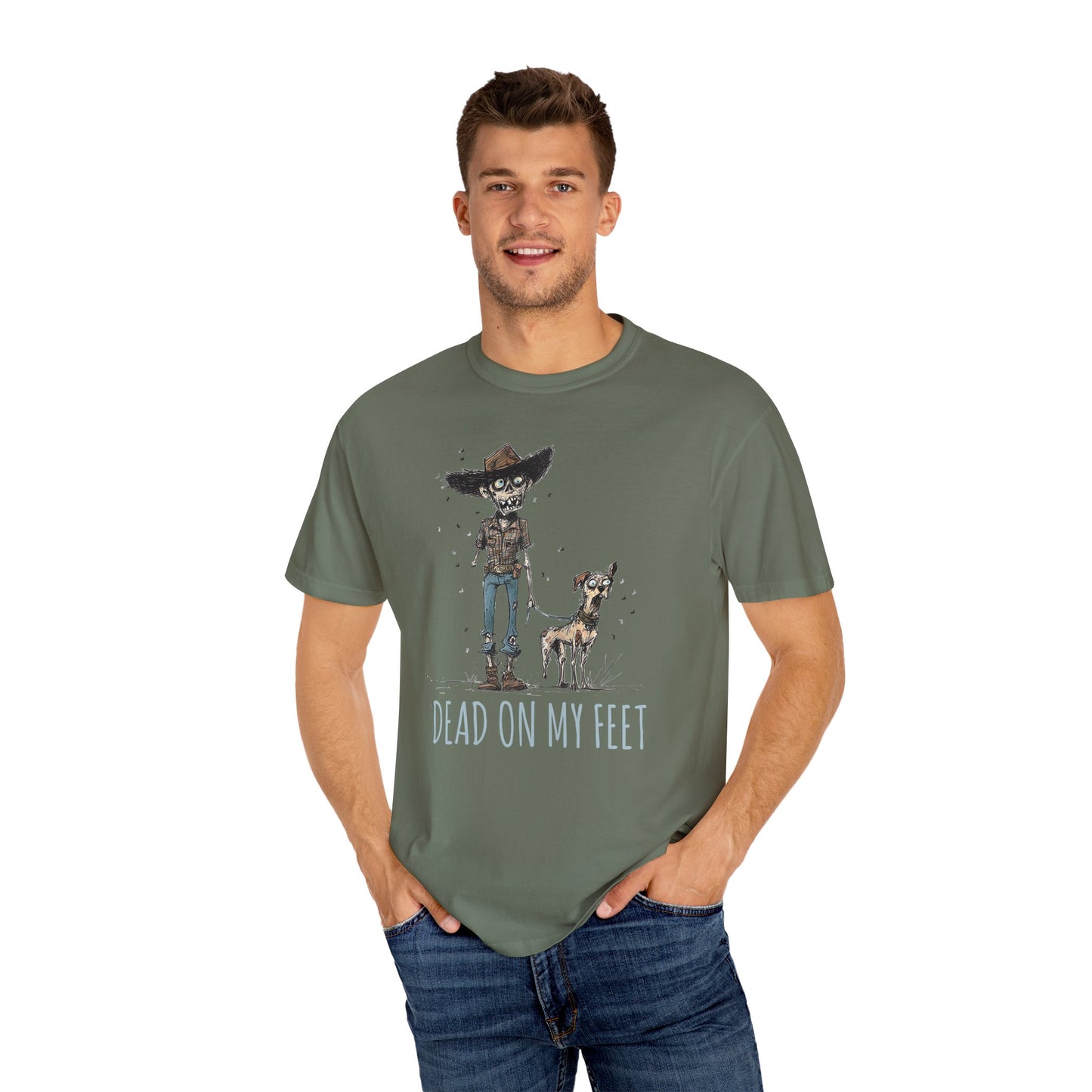 Dead on My Feet – Zombie Cowboy & Cowdog Tee