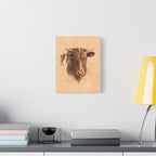 Longhorn Steer Matte Canvas Print — Stretched 1.25" Wall Art