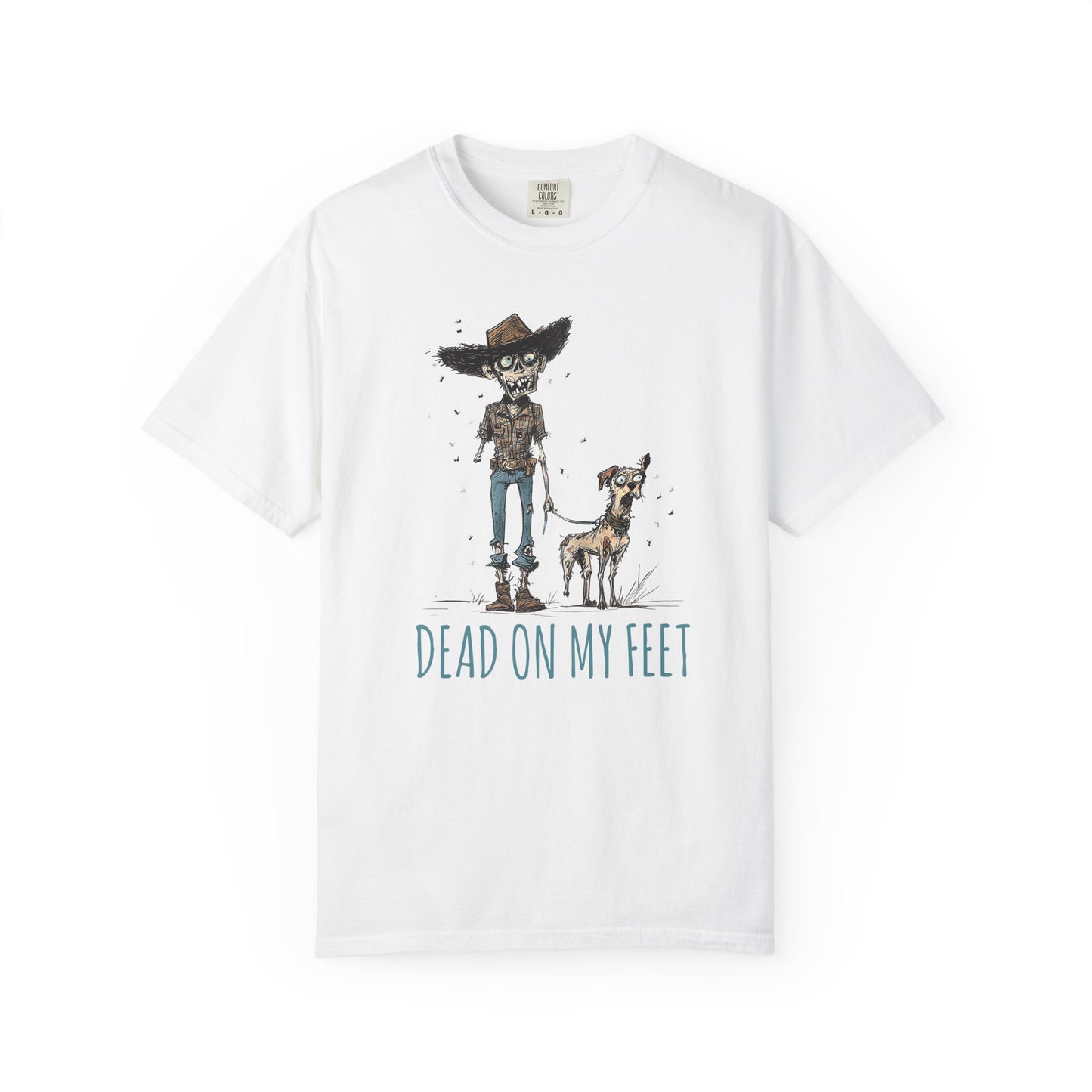 Dead on My Feet – Zombie Cowboy & Cowdog Tee