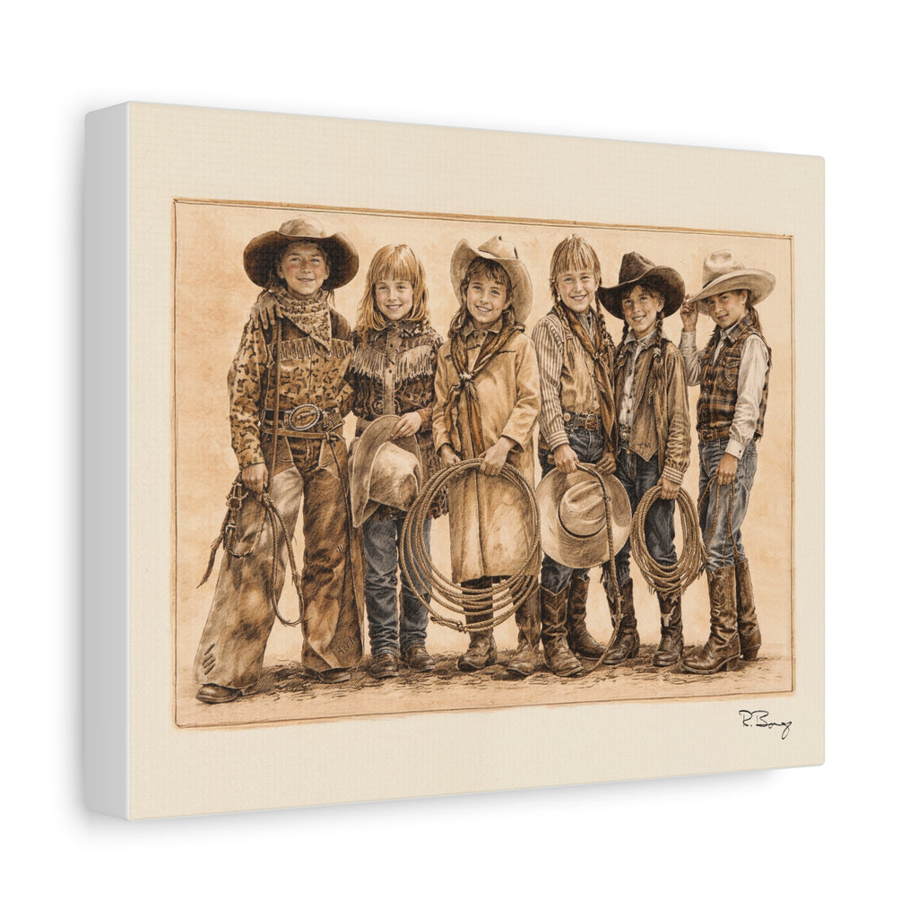 Cowgirls Stretched Canvas Print