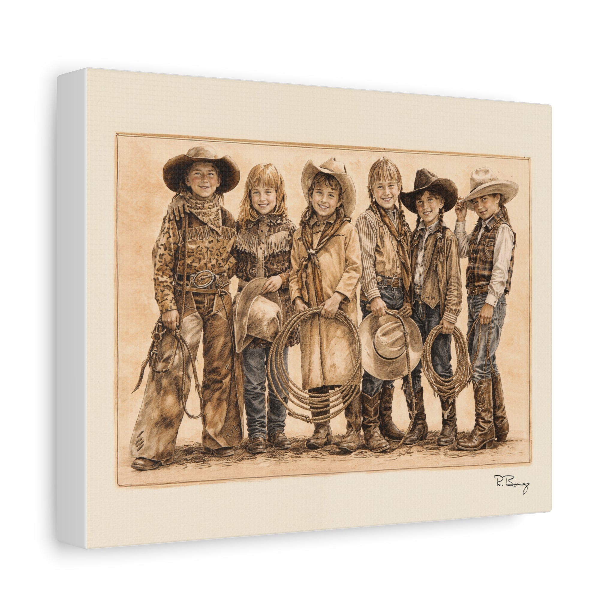 Cowgirls Stretched Canvas Print