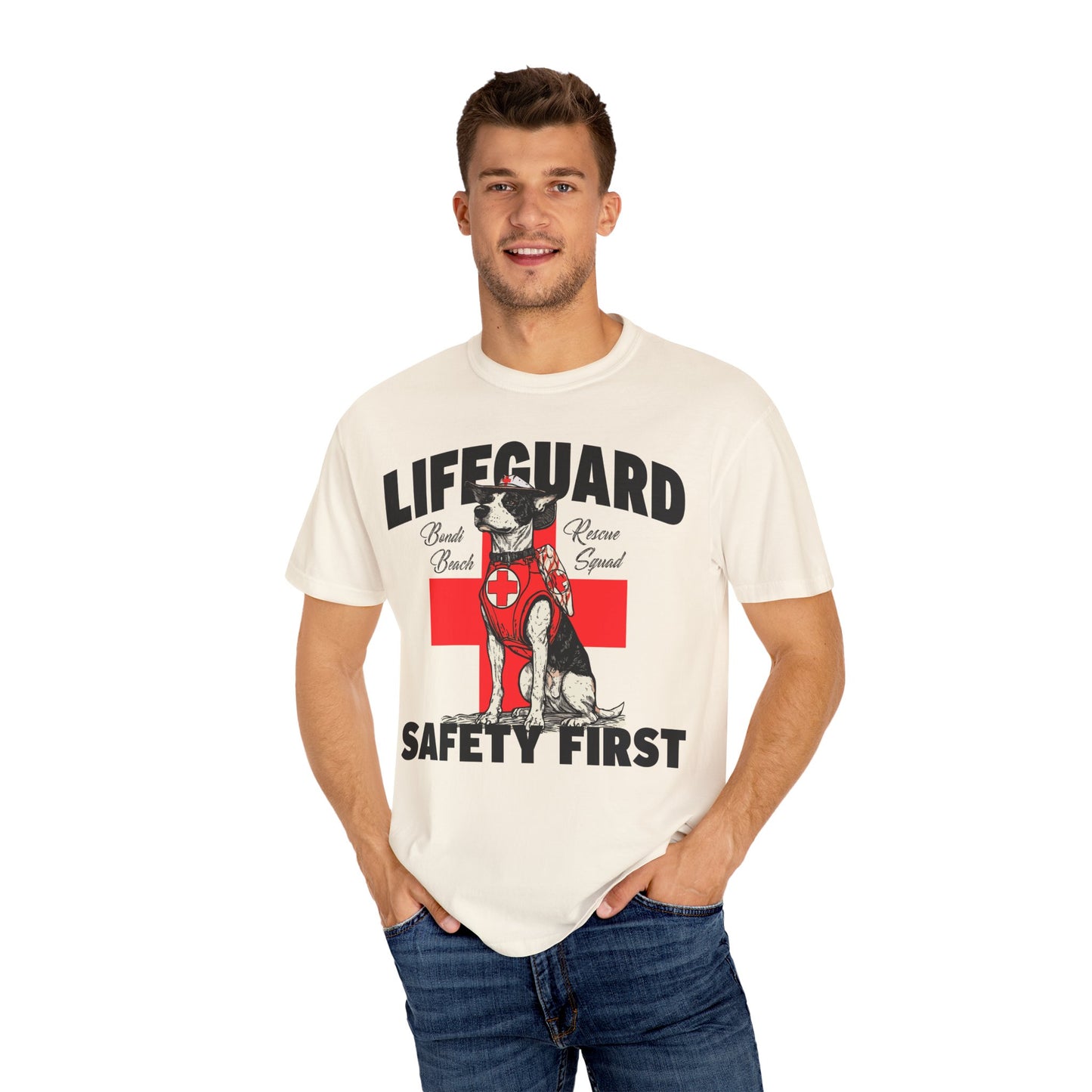 Lifeguard Dog Bondi Beach Garment-Dyed T-Shirt