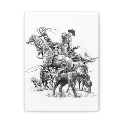 Roping Collage, Custom Stretched Canvas