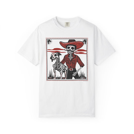 Dia De Los Muertos Skeleton Cowboy and Dog Unisex T-shirt