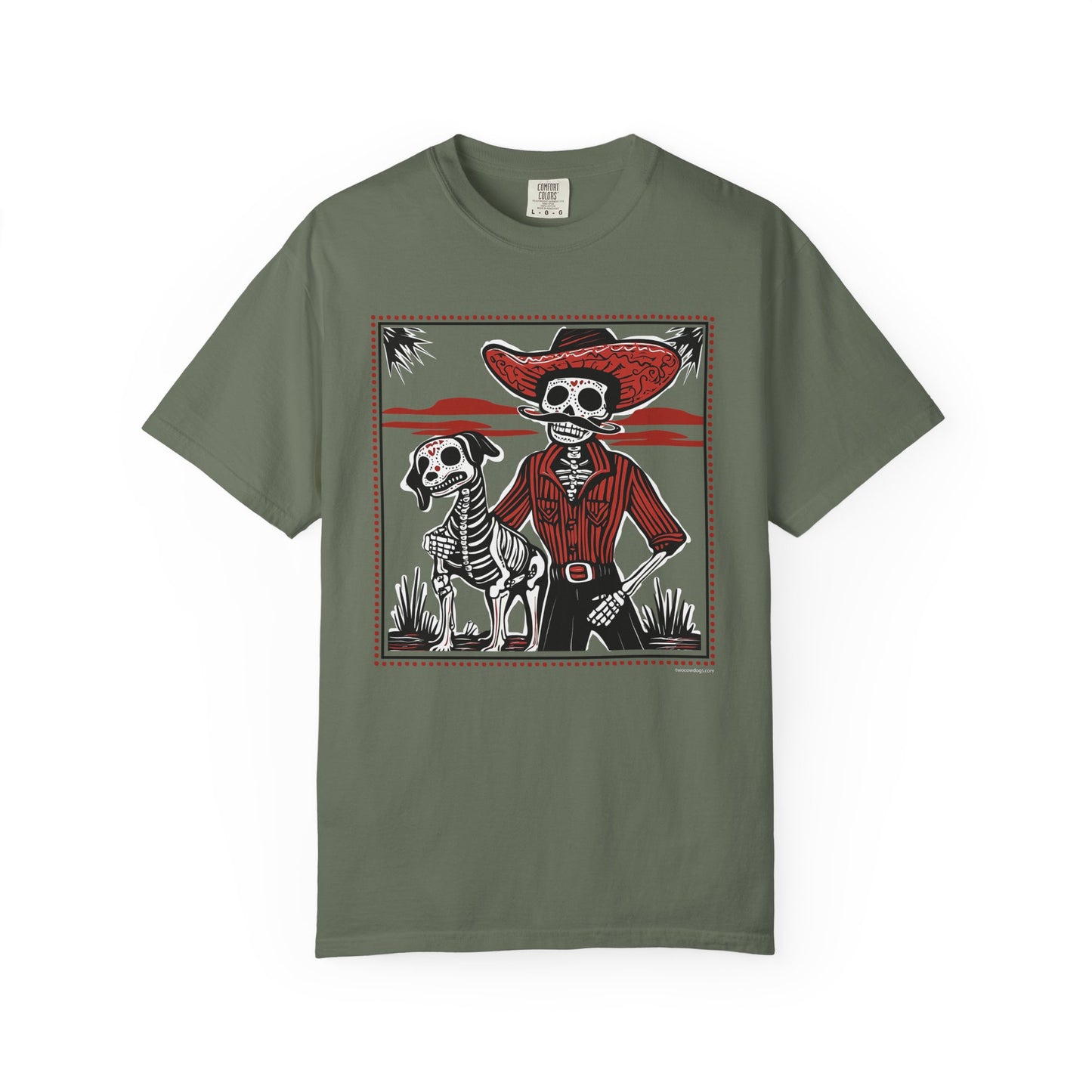 Dia De Los Muertos Skeleton Cowboy and Dog Unisex T-shirt