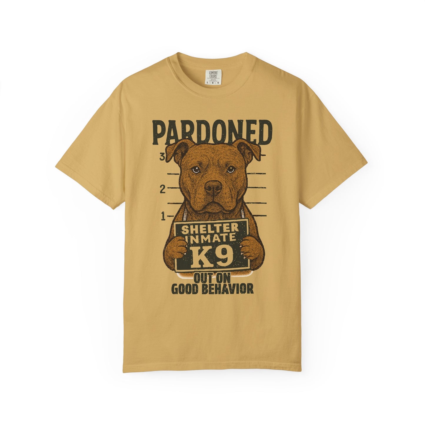 Pit Bull Mugshot TShirt - PARDONED OUT ON GOOD BEHAVIOR
