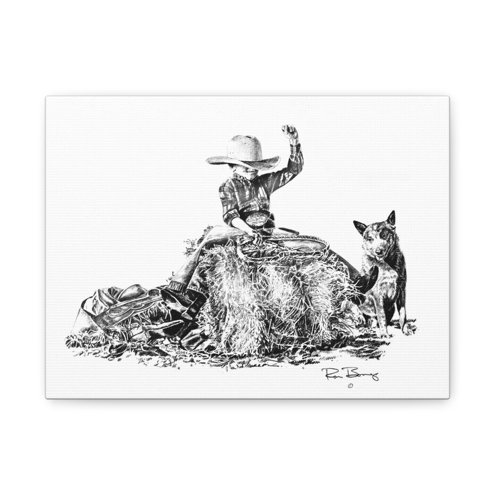 Future Bull Rider Stretched Canvas