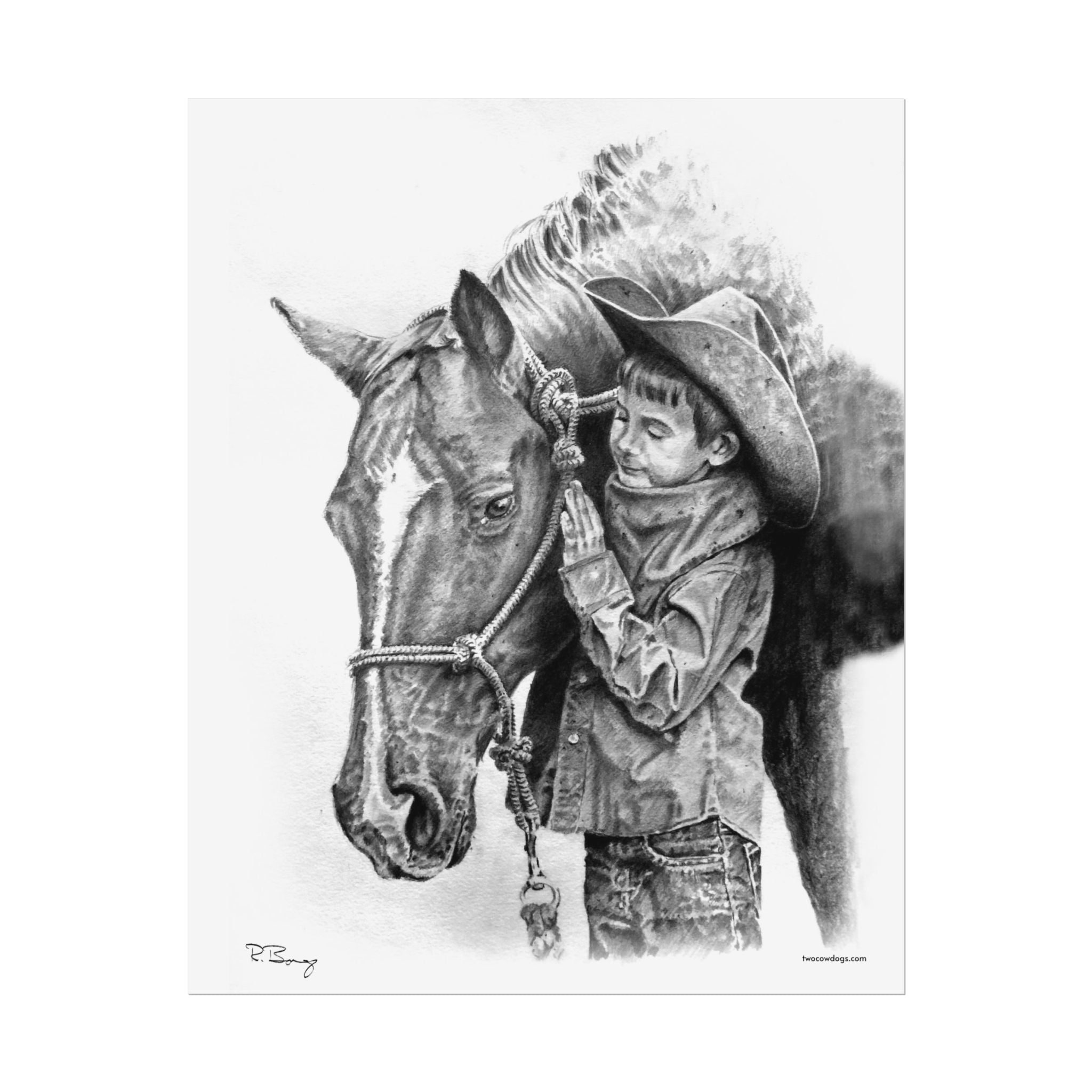 Little Cowhand & His Trusty Steed Wall Print