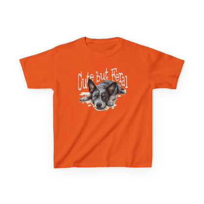 Kid's-Cute but Feral, Dog Heeler T-shirt