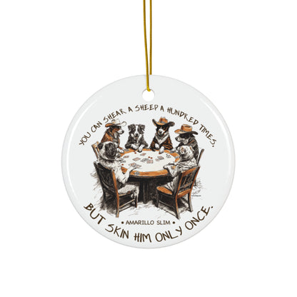Amarillo Slim Quote with Poker Dogs Ornament