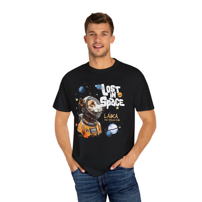 Laika Lost in Space T-shirt - Unisex Garment-Dyed