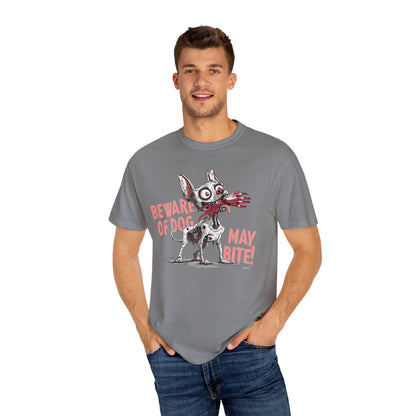 Beware of Dog Unisex T-Shirt, Super-Soft Garment-Dyed Tee