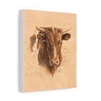 Longhorn Steer Matte Canvas Print — Stretched 1.25" Wall Art