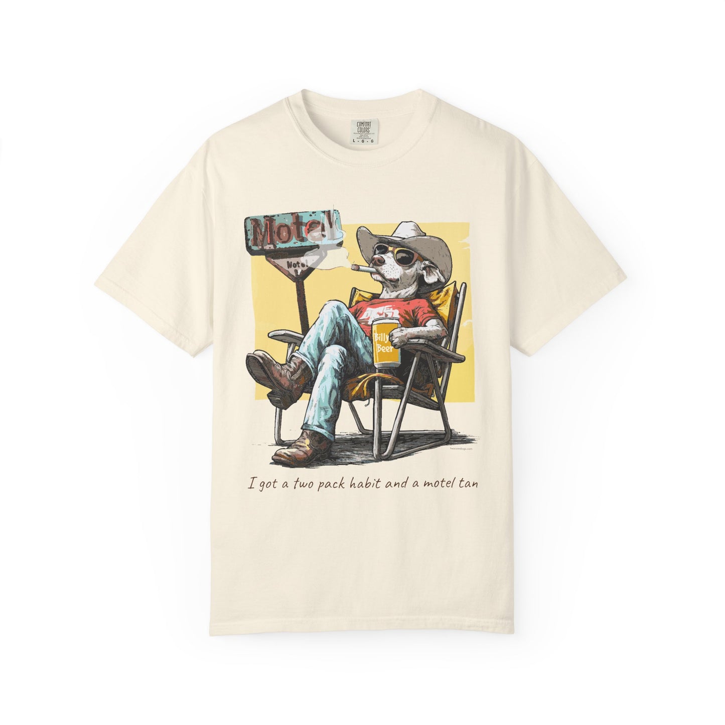 Two Pack Habit and a Motel Tan Tee Shirt