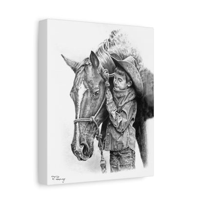 Little Cowhand & His Trusty Steed Canvas Print