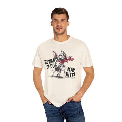 Beware of Dog Unisex T-Shirt, Super-Soft Garment-Dyed Tee