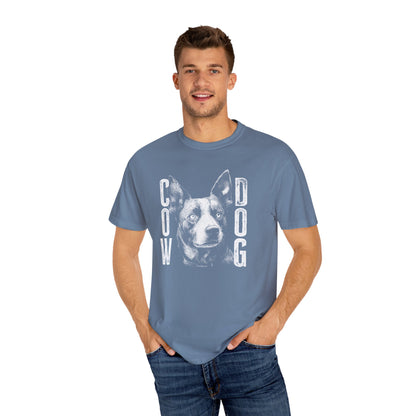 Cowdog Design with "COW DOG", Garment-Dyed T-shirt with