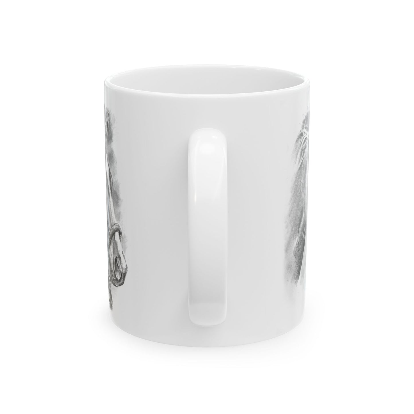 Horse Portrait Ceramic Mug — “Peace from the Pasture” Ranch Coffee Cup (11oz/15oz)