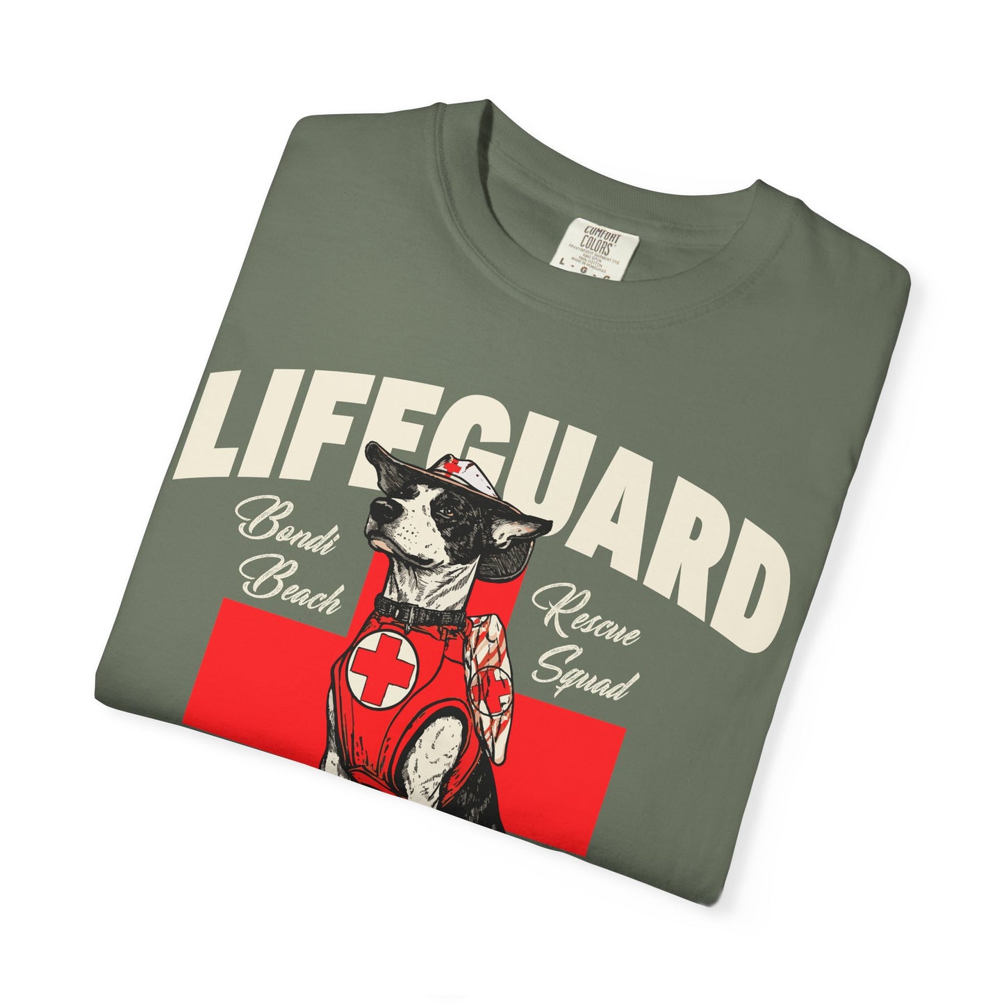 Lifeguard Dog Bondi Beach Garment-Dyed T-Shirt