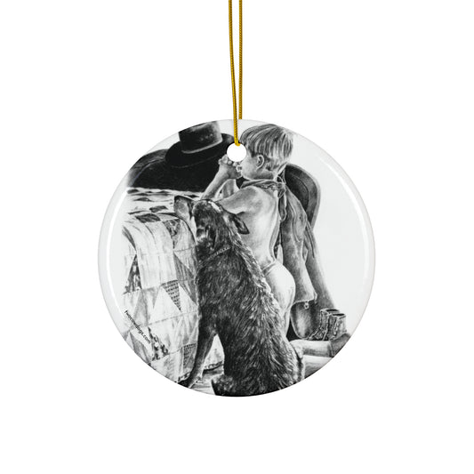 PRAYER TIME, Ceramic  Christmas Ornament