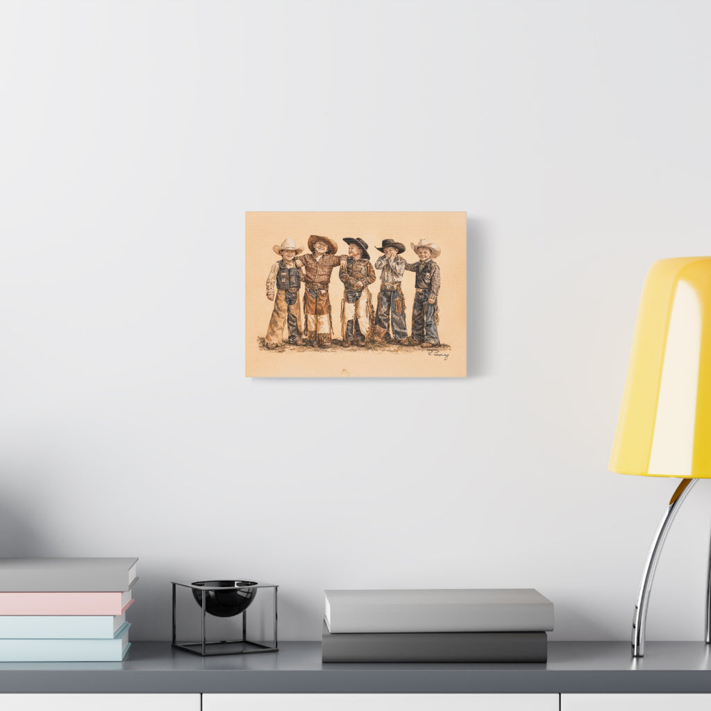 Mutton Busters Stretched Canvas Print