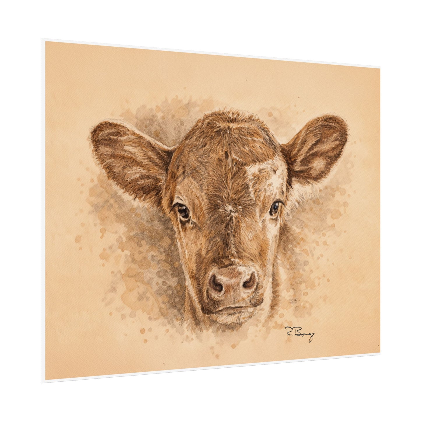Calf Ears Rolled Print