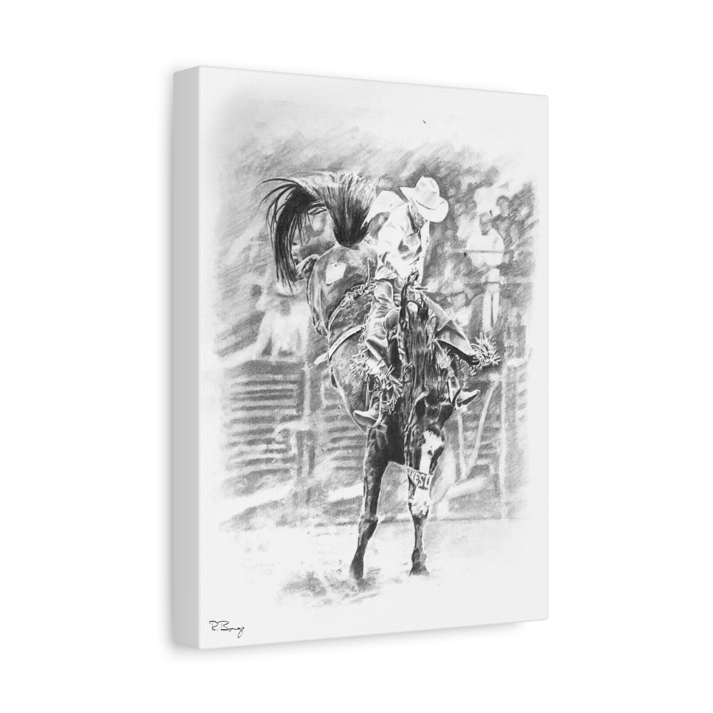 Canvas Print - Rodeo Saddle Bronc Rider