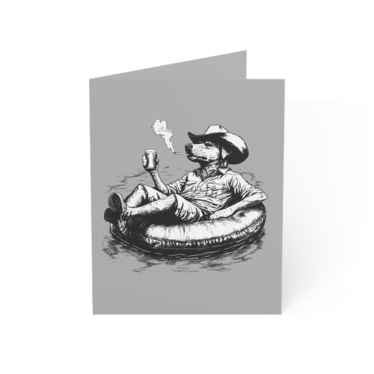 Lazy River, Dog on Innertube Blank Notecards (envelopes included)