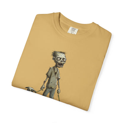 Zombie and his Dogs Unisex T-shirt, Death Warmed Over Design