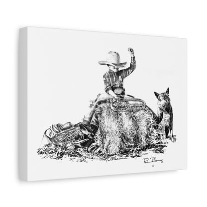 Future Bull Rider Stretched Canvas