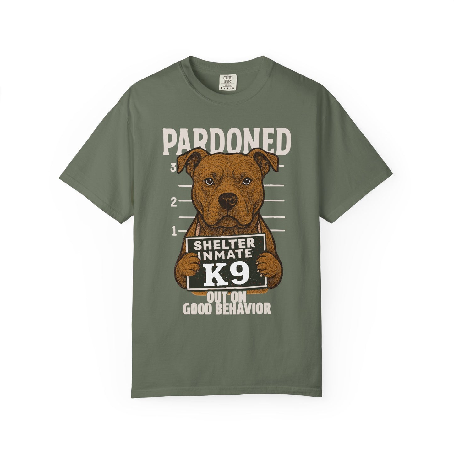 Pit Bull Mugshot TShirt - PARDONED OUT ON GOOD BEHAVIOR
