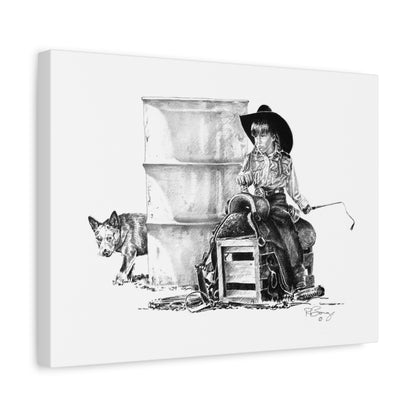 Future Barrel Racer, Rodeo Stretched Canvas
