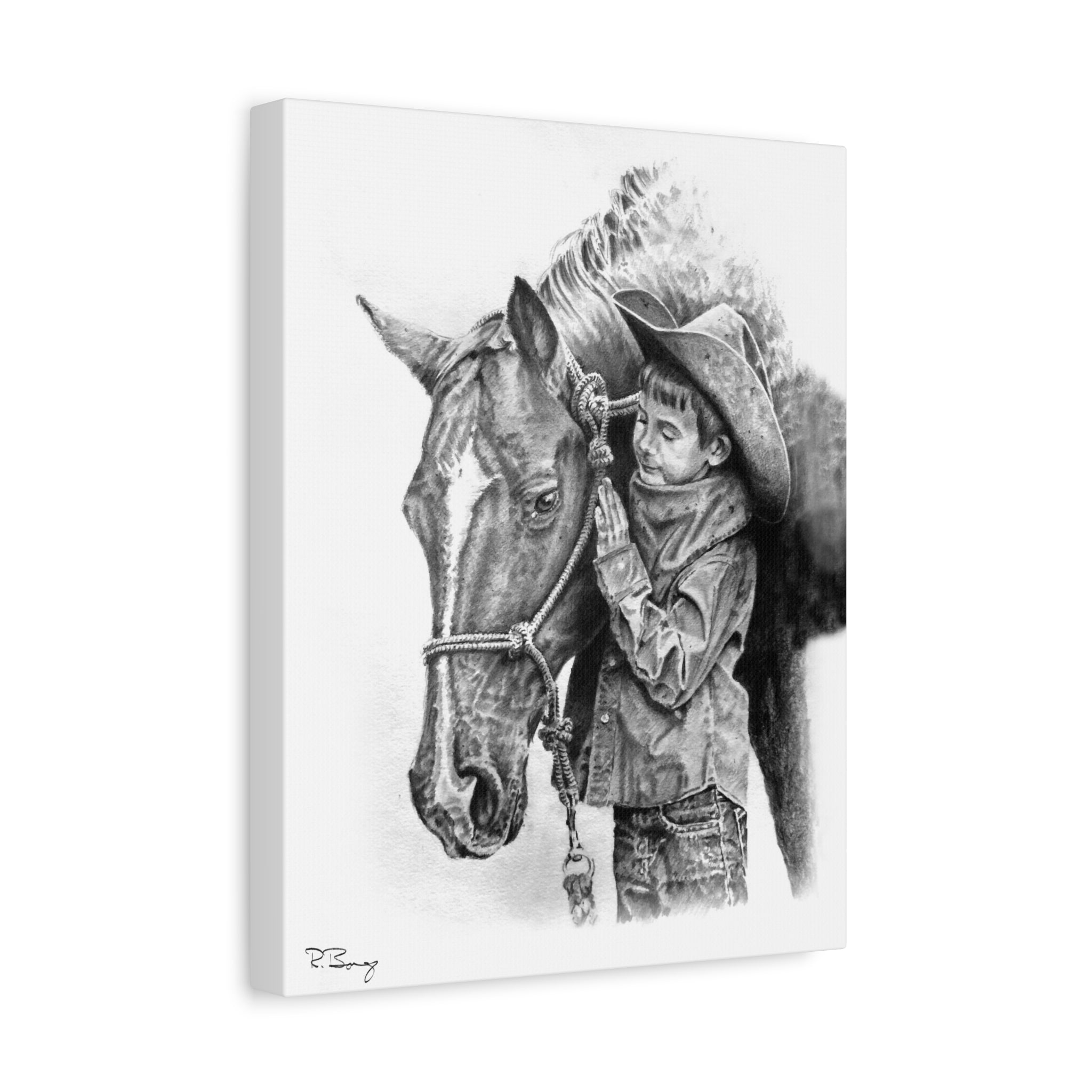 Little Cowhand & His Trusty Steed Canvas Print