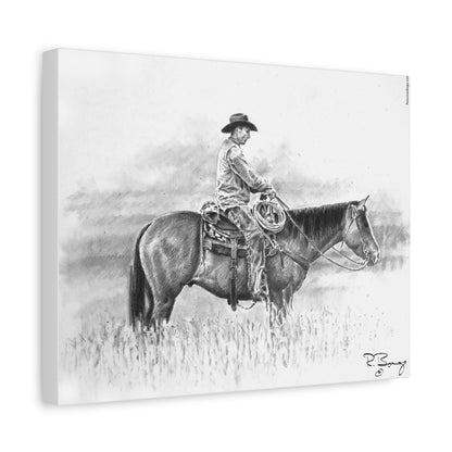 Pasture Cowboy, Custom Stretched Canvas