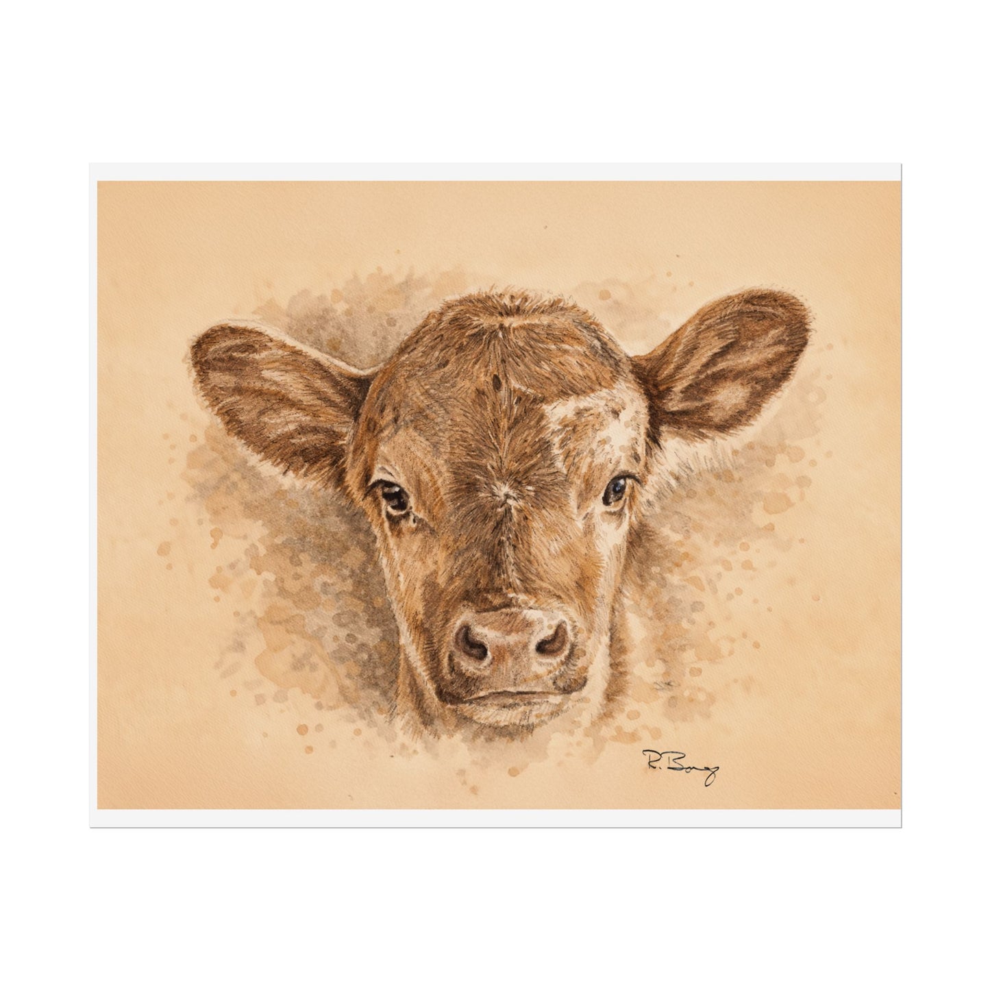 Calf Ears Rolled Print