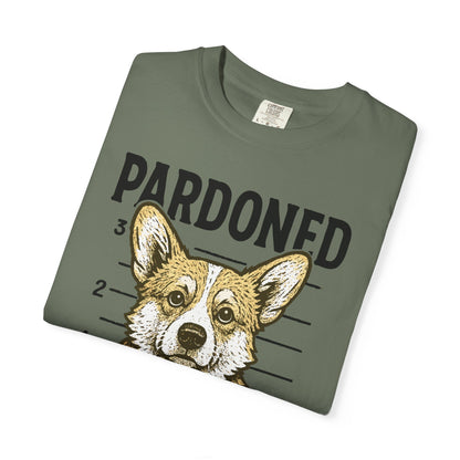 Corgi Mugshot TShirt - PARDONED OUT ON GOOD BEHAVIOR