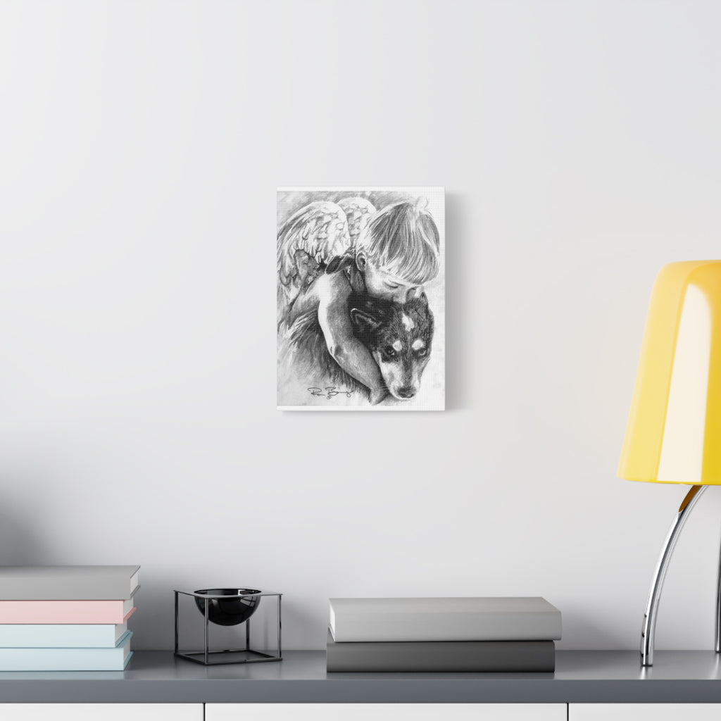 Little Angel and Heeler, Custom Stretched Canvas