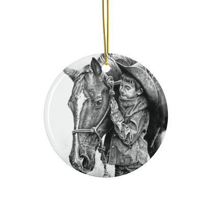 Christmas Horse, Ceramic Christmas Ornament