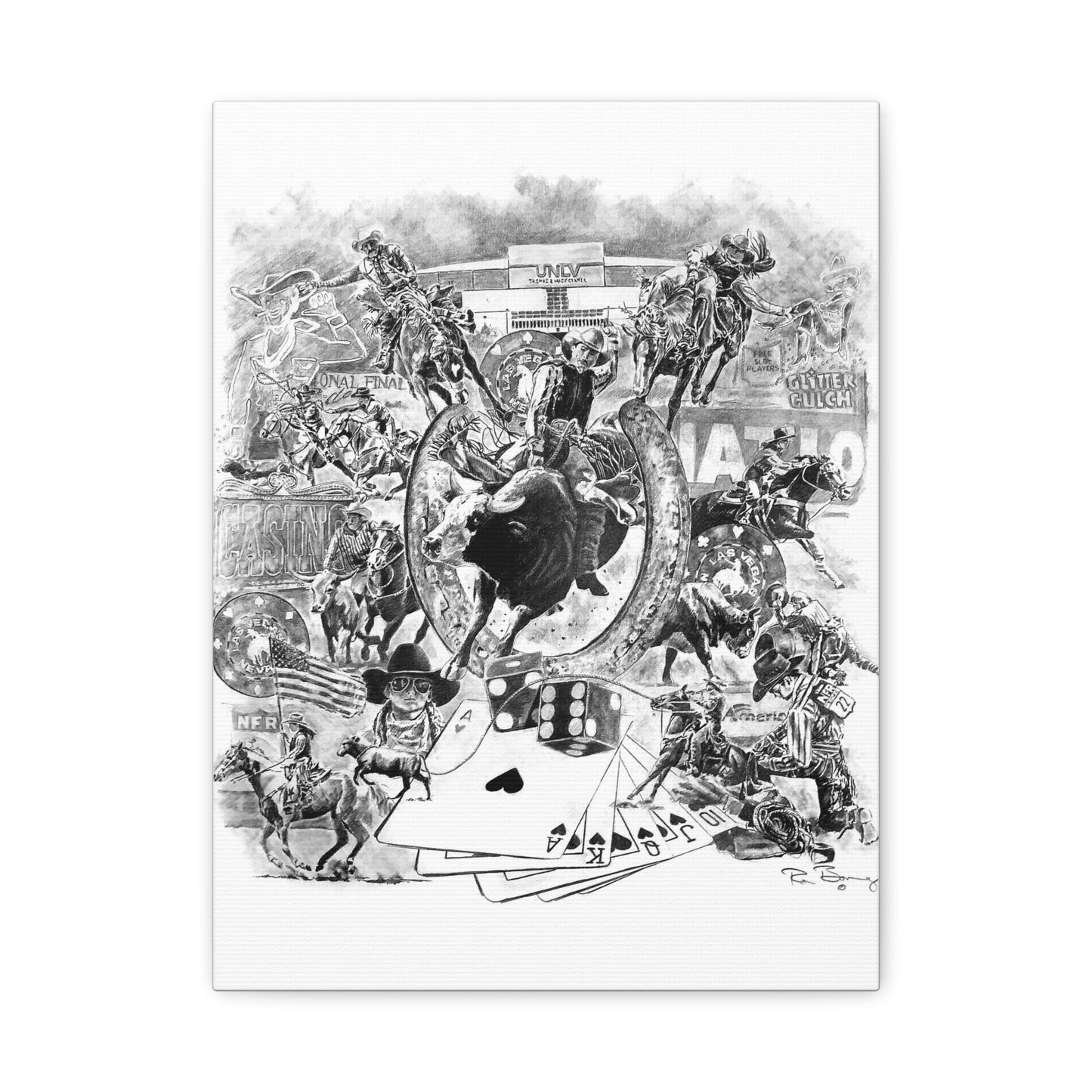 NFR National Finals Rodeo, Vegas Rodeo, Stretched Canvas